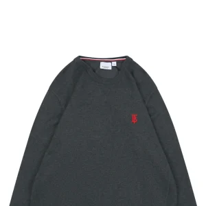 BBry BT Logo Embroidered Crewneck Sweater Grey