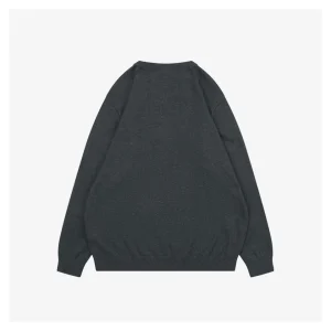 BBry BT Logo Embroidered Crewneck Sweater Grey Back view