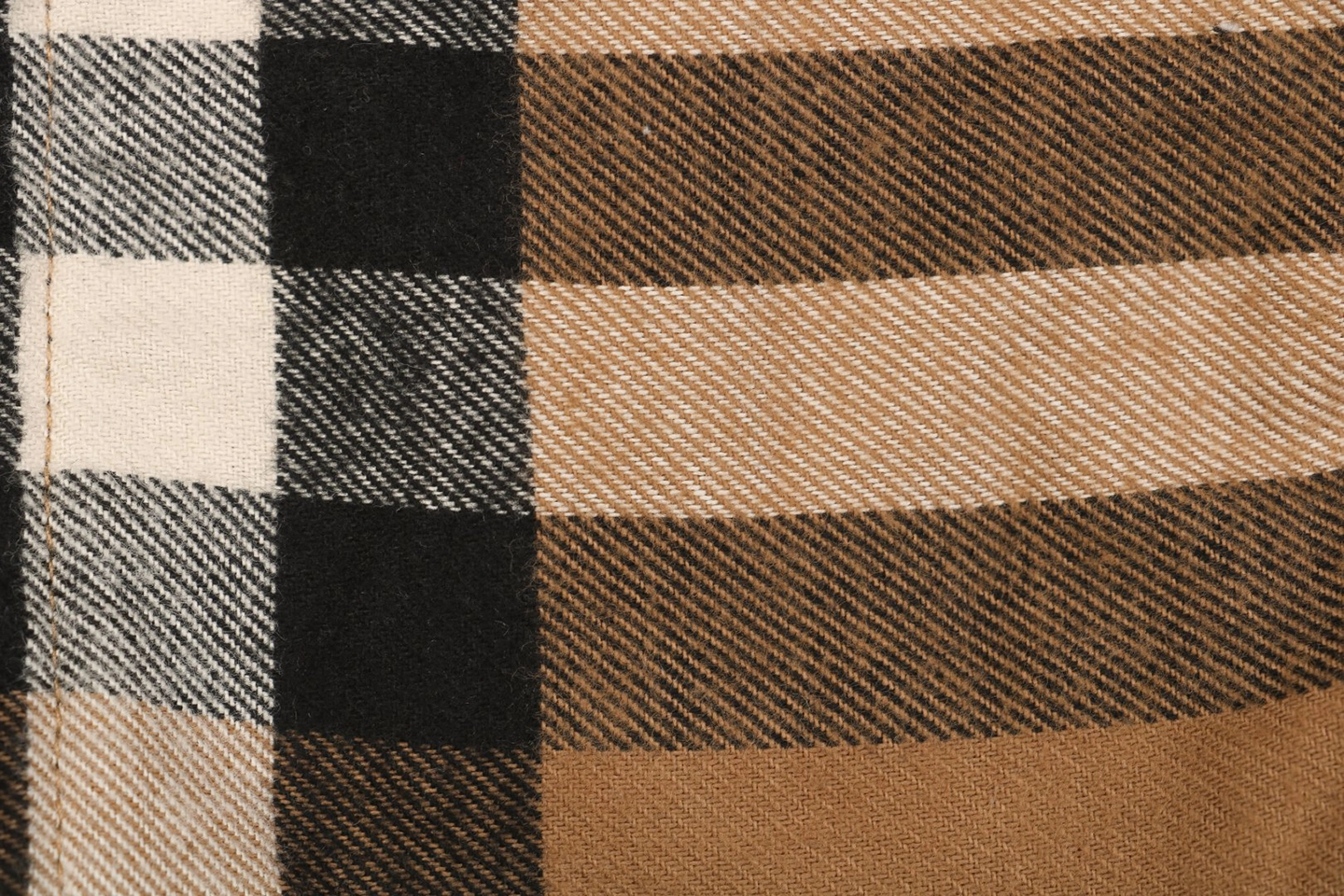 BBry Check Hood Flannel-Trim Hoodie