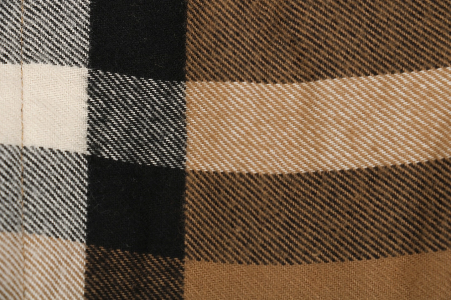 BBry Check Hood Flannel-Trim Hoodie