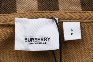 BBry Check Hood Flannel-Trim Hoodie Brown Brand label