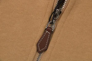 BBry Check Hooded Zip-Up Jacket Brown Zipper puller