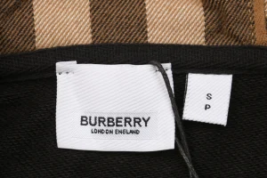 BBry Check Hooded Zip-Up Jacket Black Brand label