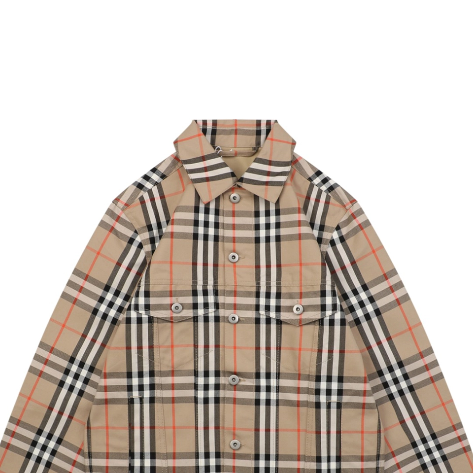 BBry Checked Cotton Two-Pocket Jacket