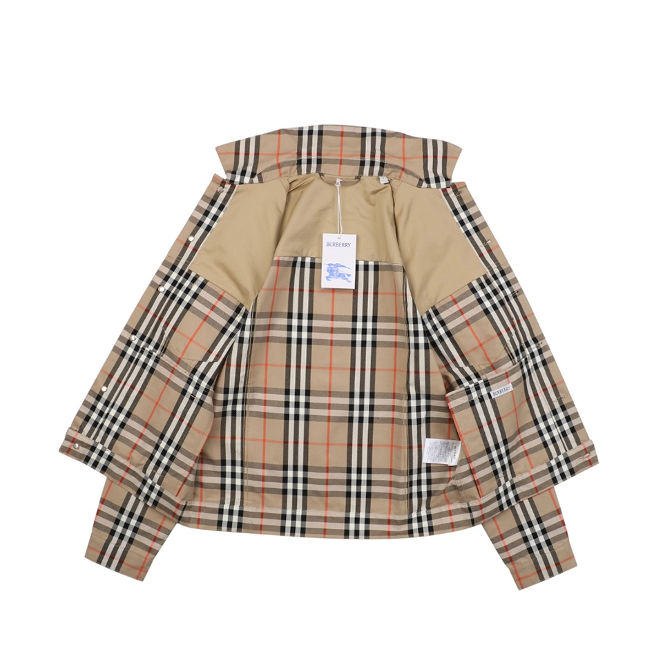 BBry Checked Cotton Two-Pocket Jacket Lining