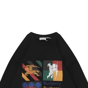 BBry Checkered Knight Graphic Crewneck Sweatshirt Black