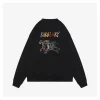BBry Colorful Knight Embroidered Crewneck Sweatshirt (Black/White)