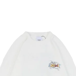 BBry Colorful Knight Embroidered Crewneck Sweatshirt White