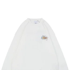 BBry Colorful Knight Embroidered Crewneck Sweatshirt White