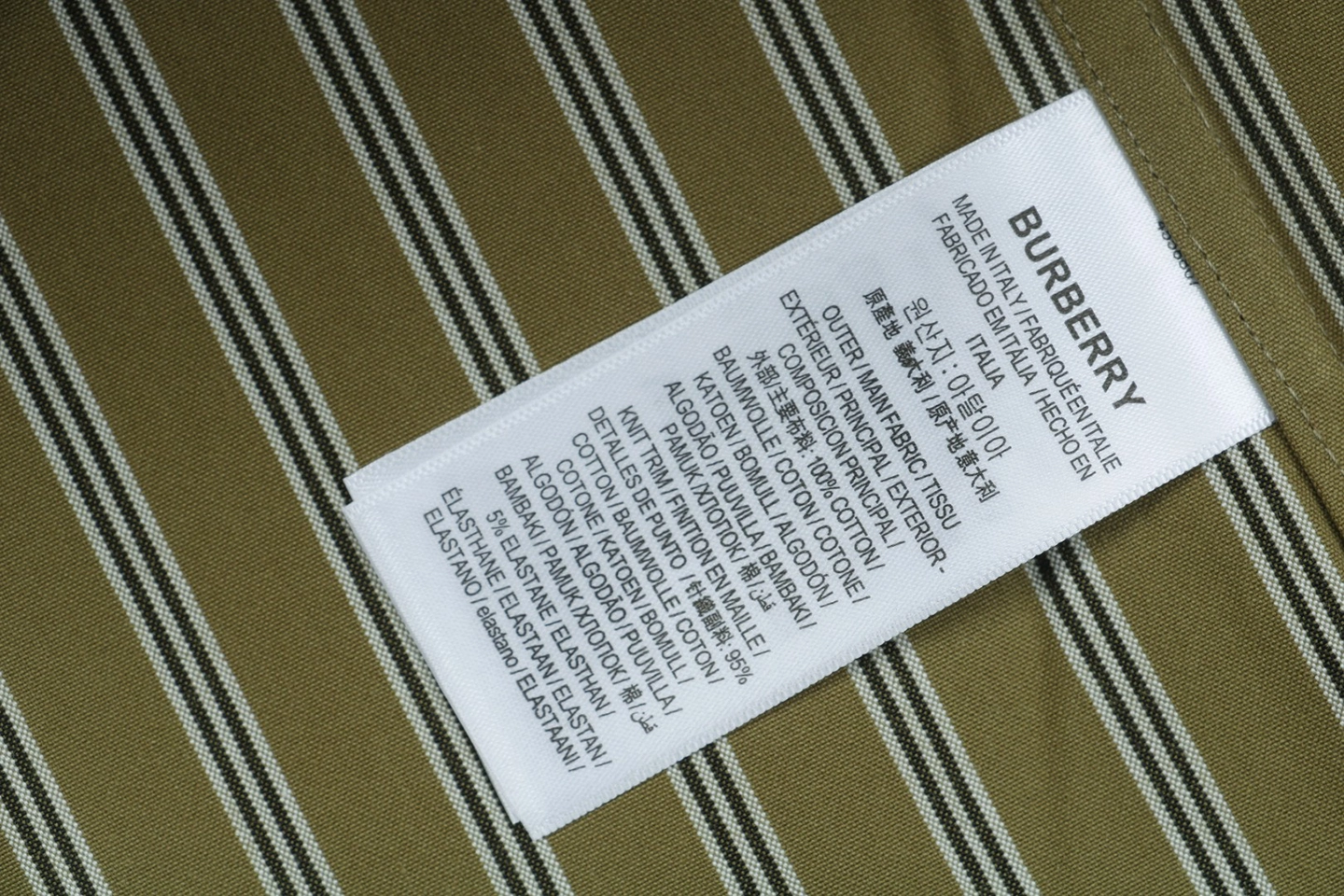 BBry Equestrian Logo Pocket Striped Shirt Zipper puller