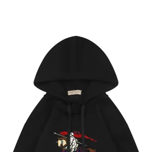 BBry Multicolor Equestrian Print Hoodie Black