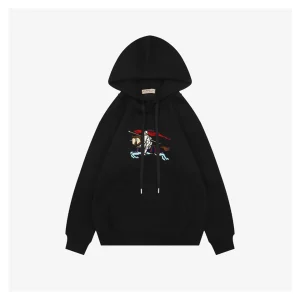 BBry Multicolor Equestrian Print Hoodie Black Front view