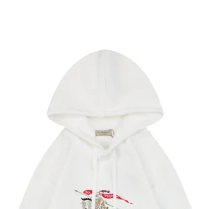 BBry Multicolor Equestrian Print Hoodie White