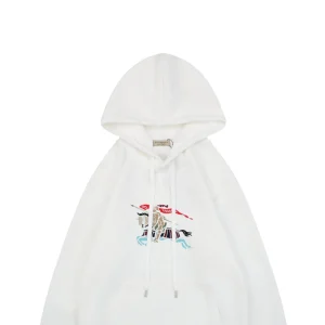 BBry Multicolor Equestrian Print Hoodie White