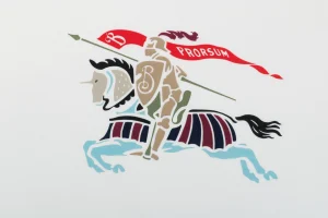 BBry Multicolor Equestrian Print Hoodie White Front Print