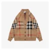 BBry Oversized Check Wool Cardigan - Light Brown