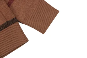 BBry Oversized Check Wool Cardigan Cuff