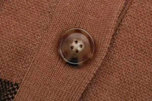 BBry Oversized Check Wool Cardigan Button