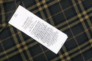 BBry Shield Plaid Twill Shirt Wash label