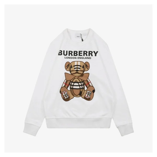 BBry Teddy Appliqué Crewneck Sweatshirt White Front view