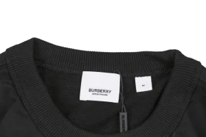 BBry Teddy Appliqué Crewneck Sweatshirt Black Collar