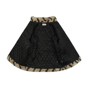 Balenciaga Allover Logo Faux Fur Jacket Brown Lining