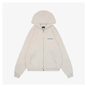 Balenciaga Front Small Back Large Embroidered Hoodie Front view