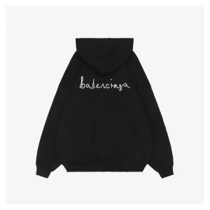 Balenciaga Heart Logo Silicone Printed Hoodie Back view