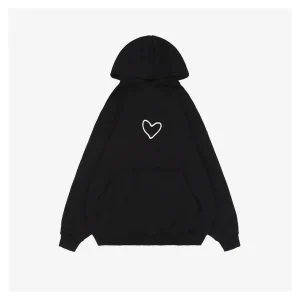 Balenciaga Heart Logo Silicone Printed Hoodie Front view