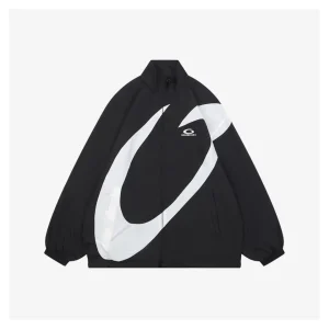 Balenciaga Oversized Circular Panel High-Neck Jacket Front view