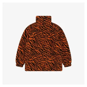 Balenciaga Tiger Stripe Teddy Fleece Zip-Up Jacket Back view