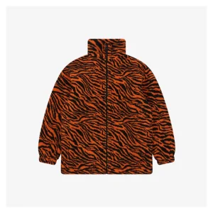 Balenciaga Tiger Stripe Teddy Fleece Zip-Up Jacket Front view