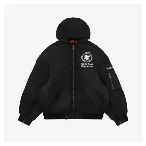 Blcg World Food Programme Logo Hooded Padded Jacket Front view