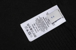 Burberry Check Ribbed Crewneck Sweater Black Wash label