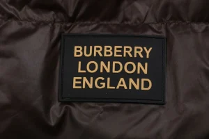Burberry Matte Hooded Down with Arm Patch Jacket #2505 Brown Brand label