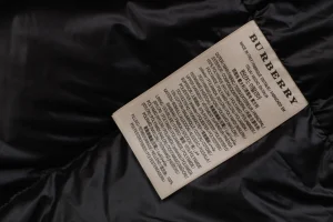 Burberry Matte Hooded Down with Arm Patch Jacket #2505 Black Wash label