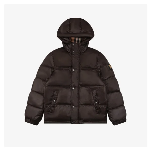 BBry Matte Hooded Down with Arm Patch Jacket #2505