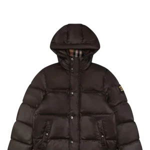 Burberry Matte Hooded Down with Arm Patch Jacket #2505 Brown
