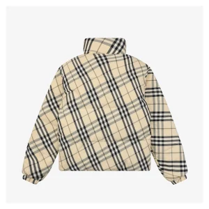 Burberry Script Logo Check Reversible Down Jacket back view