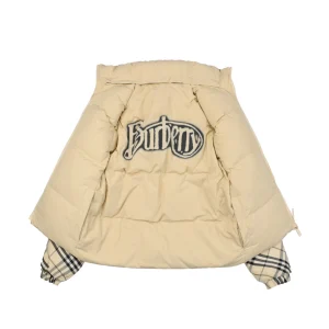 Burberry Script Logo Check Reversible Down Jacket Lining
