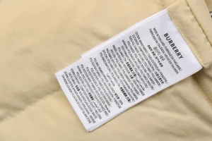 Burberry Script Logo Check Reversible Down Jacket Wash label