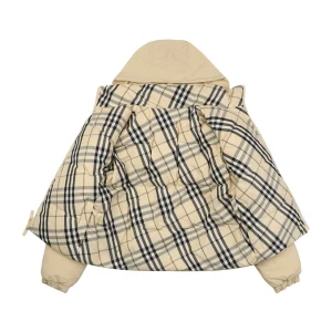 Burberry Script Logo Check Reversible Down Jacket Lining