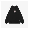F Karl Lagerfeld Patch Embroidered Crewneck Sweatshirt (Black/White)