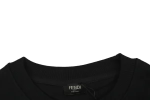F Karl Lagerfeld Patch Embroidered Crewneck Sweatshirt Black Collar