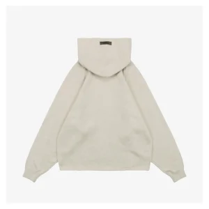 Fear Of God Essentials 1977 Flocked Hoodie Knit Sweater Beige Back view