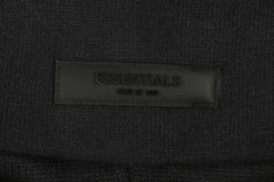 Fear Of God Essentials 1977 Flocked Hoodie Knit Sweater Black Brand label
