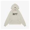 Fear Of God Essentials 1977 Flocked Hoodie Knit Sweater (Beige/Black)