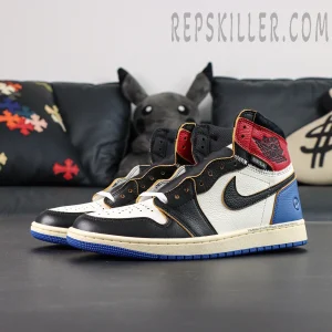 Side profile of Fragment x Union LA x Air Jordan 1 Retro High OG
