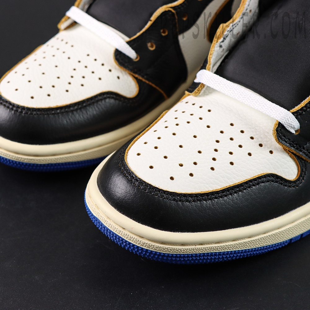 Close-up of the toe box – Fragment x Union LA x Air Jordan 1 Retro High OG