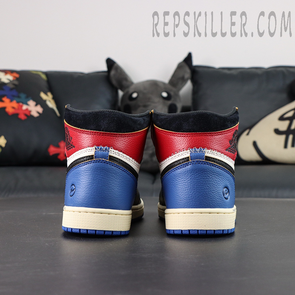 Rear angle showing heel panels – Fragment Design x Union LA x AJ1